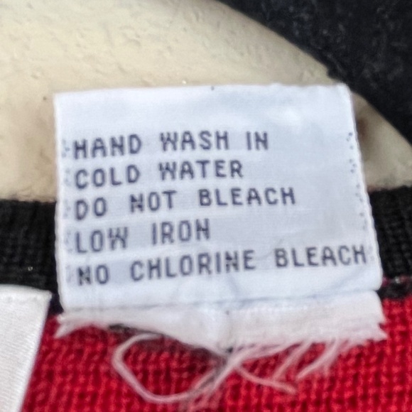 Nicole Summers Red/Black Button Down Sweater Cardigan Gold Buttons; Size S - Picture 7 of 8